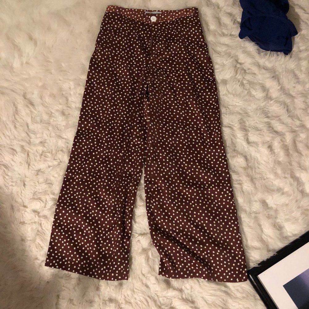 Urban Outfitters Flowy Brown Polka Dot Pants!